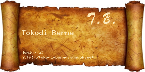 Tokodi Barna névjegykártya