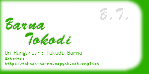 barna tokodi business card